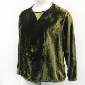 CLICK By Color Me Cotton Vtg Velvet Top Blouse Pullover Long Sleeve Large U.S.A.